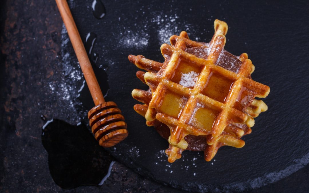 Gaufres aux pommes, miel et citron