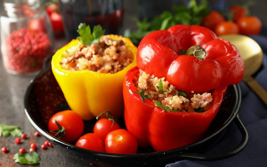 Poivrons farcis au quinoa et au fromage de chèvre