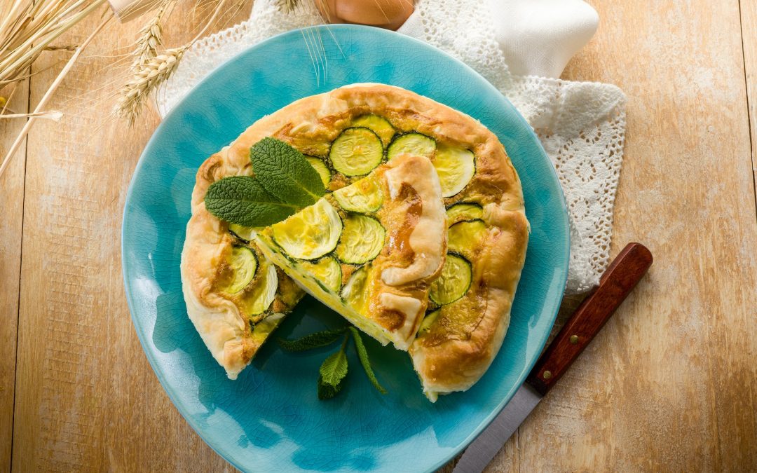 Quiche à la courgette, oignon et feta